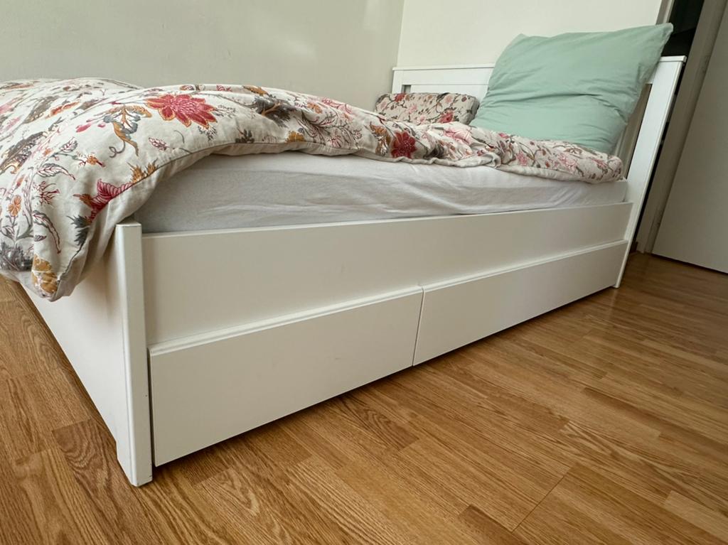 Ikea Songesand bedlade drawers 2 set wit white 200cm, Ophalen, Wit, Tweepersoons, 140 cm