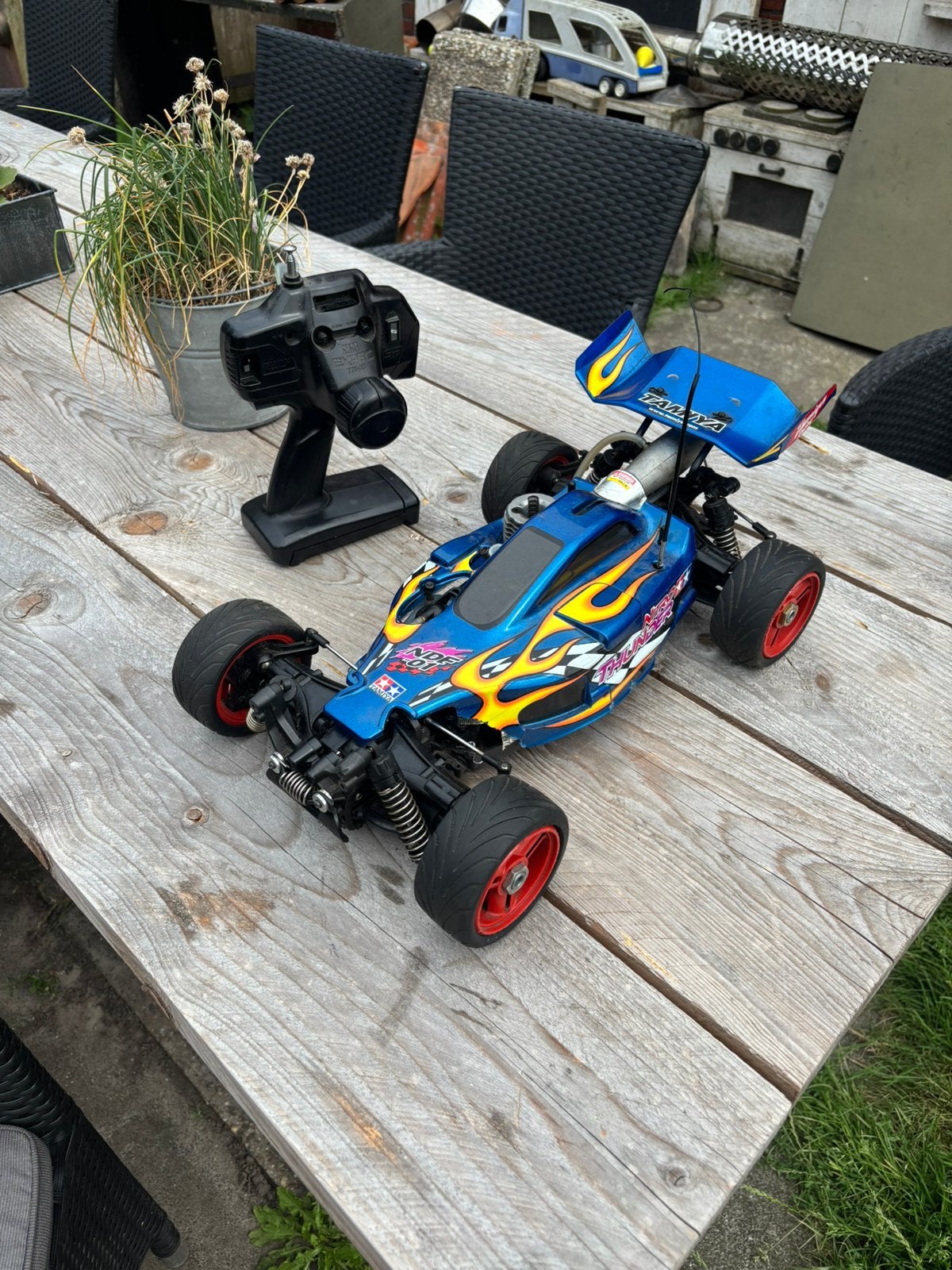 Tamiya nitro tunder nitro rc auto wil ook wel ruilen, Ophalen, Zo goed als nieuw, Nitro, Auto onroad