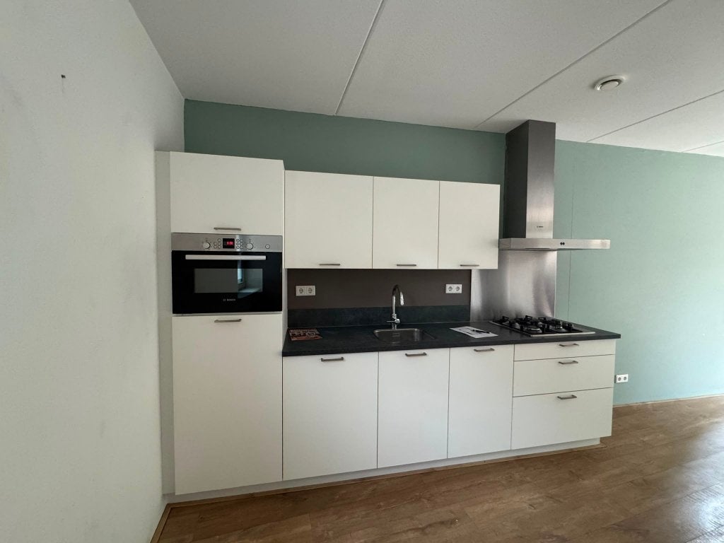 Complete strakke witte keuken (2015, Bosch inbouwapparatuur), Ophalen, Gebruikt, Wit, Enkelwandige keuken