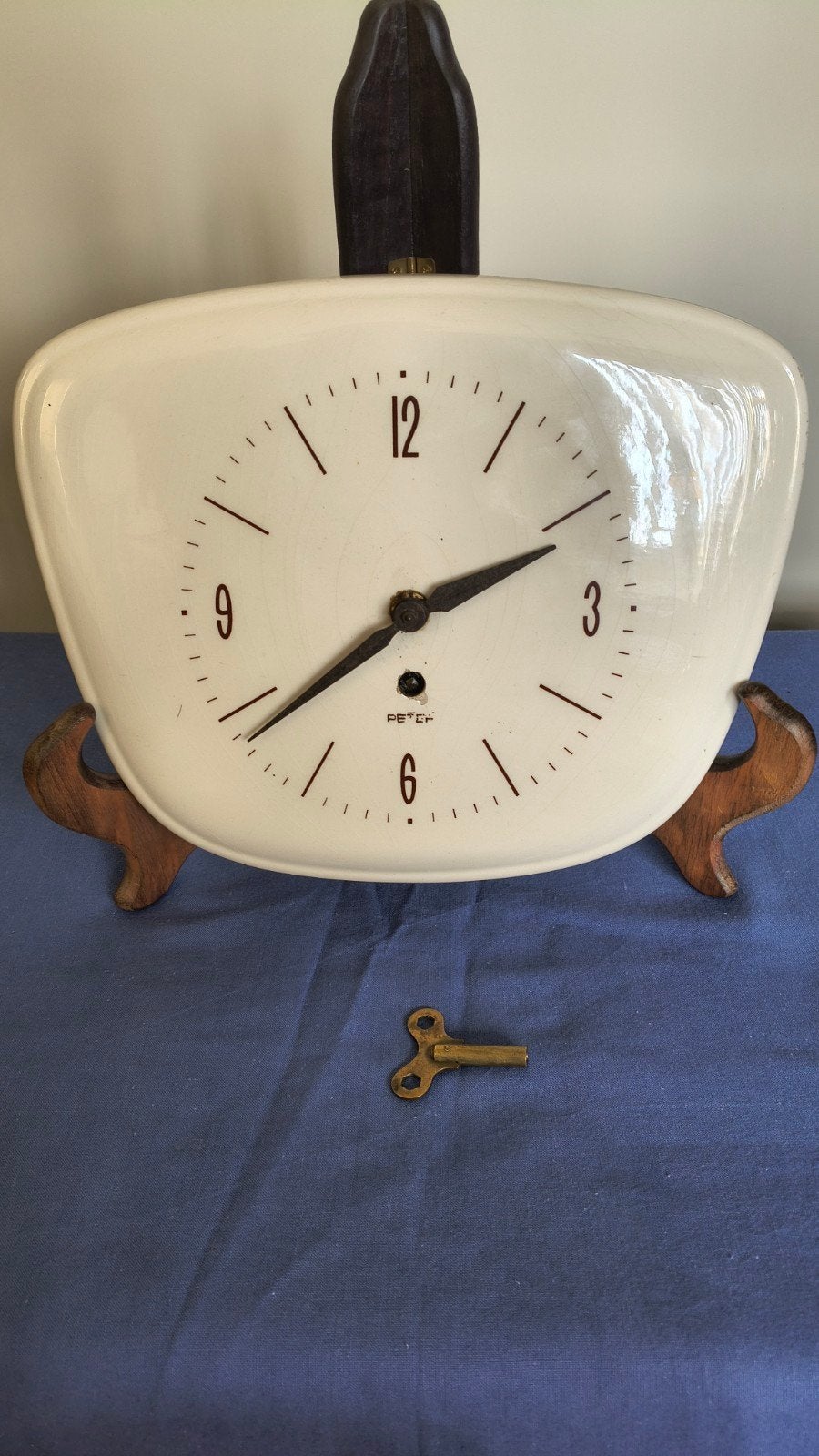 Vintage Petco wandklok- Wit porcelein, Ophalen of Verzenden