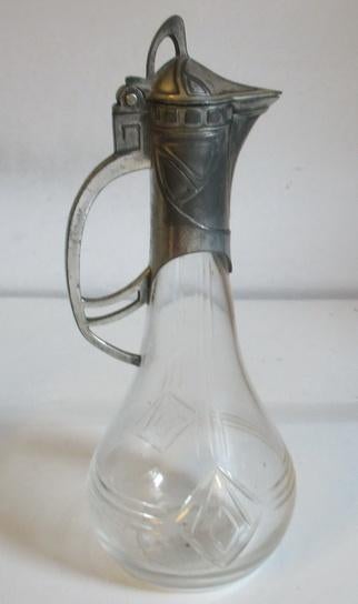 heel klein art nouveau WMF karaf verzilverd en geslepen 42, Antiek en Kunst, Antiek | Glas en Kristal, Verzenden
