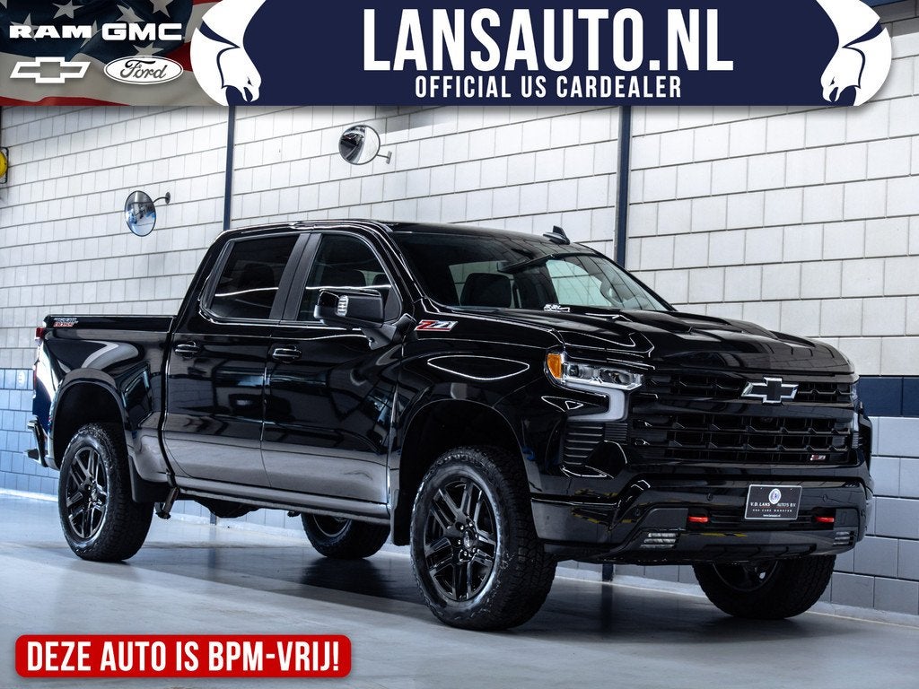 Chevrolet Silverado | 1500 LT Trailboss | BPM-Vrij, Auto's, Automaat, Zwart, Zwart, Leder