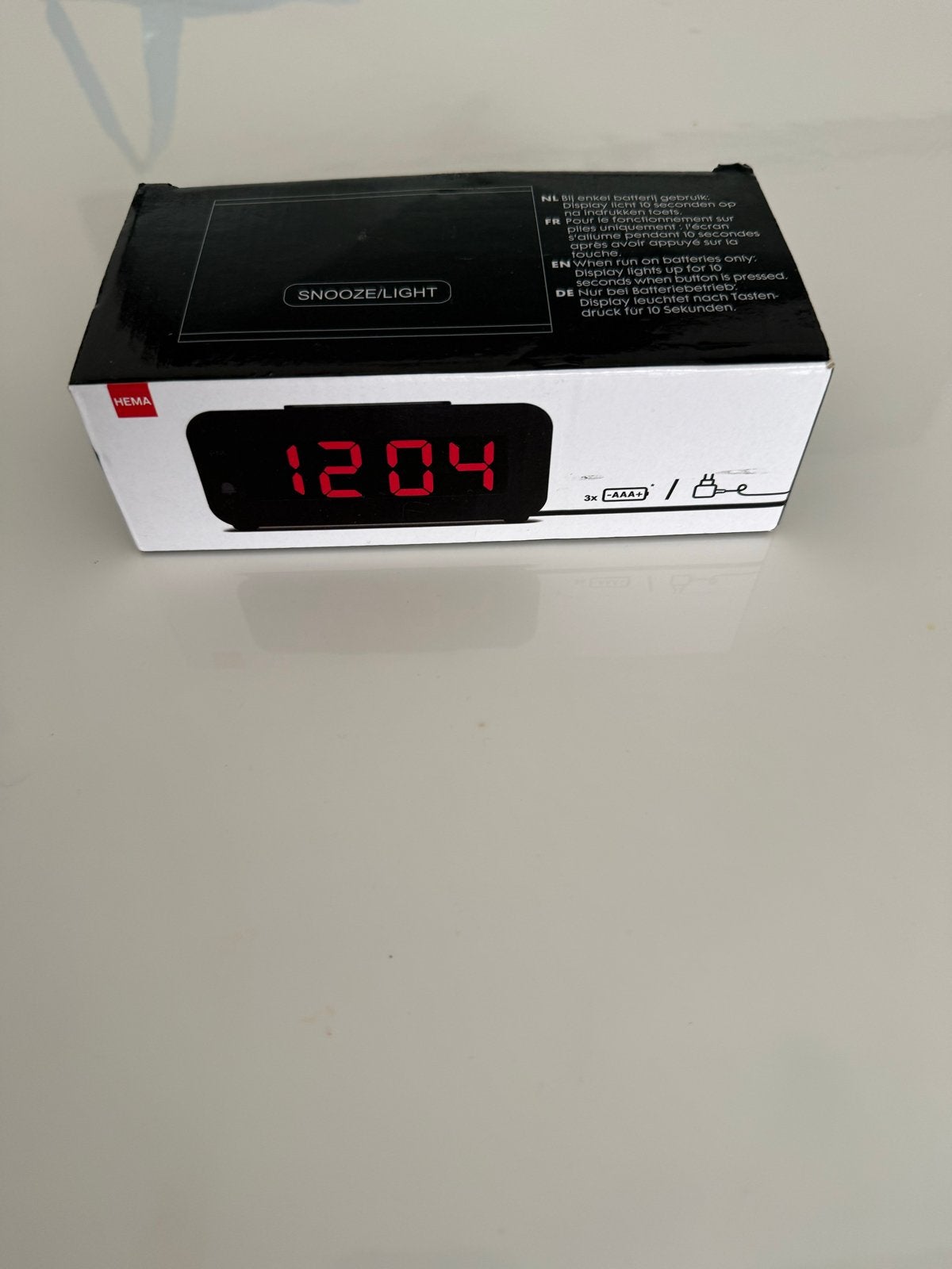 Hema Digitale Wekker met Snooze/Licht Functie, Witgoed en Apparatuur, Wekkers, Ophalen of Verzenden, Nieuw, Digitaal