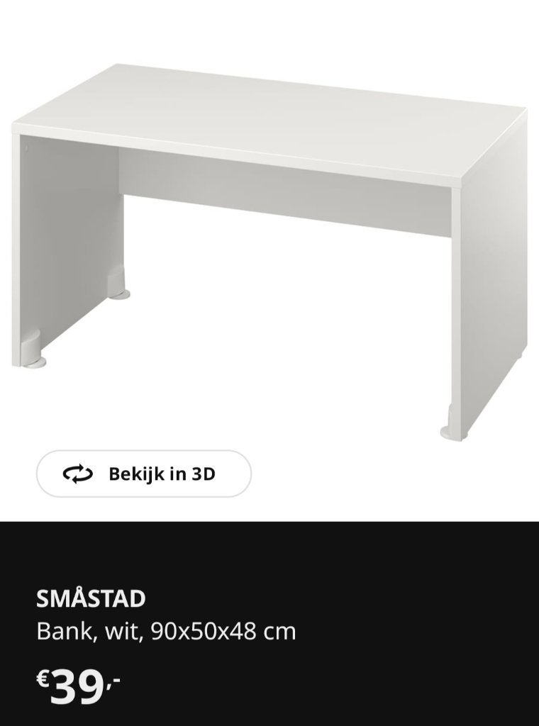 Ikea Smastad bureau, 50 tot 70 cm, Zo goed als nieuw, Ophalen, Minder dan 90 cm