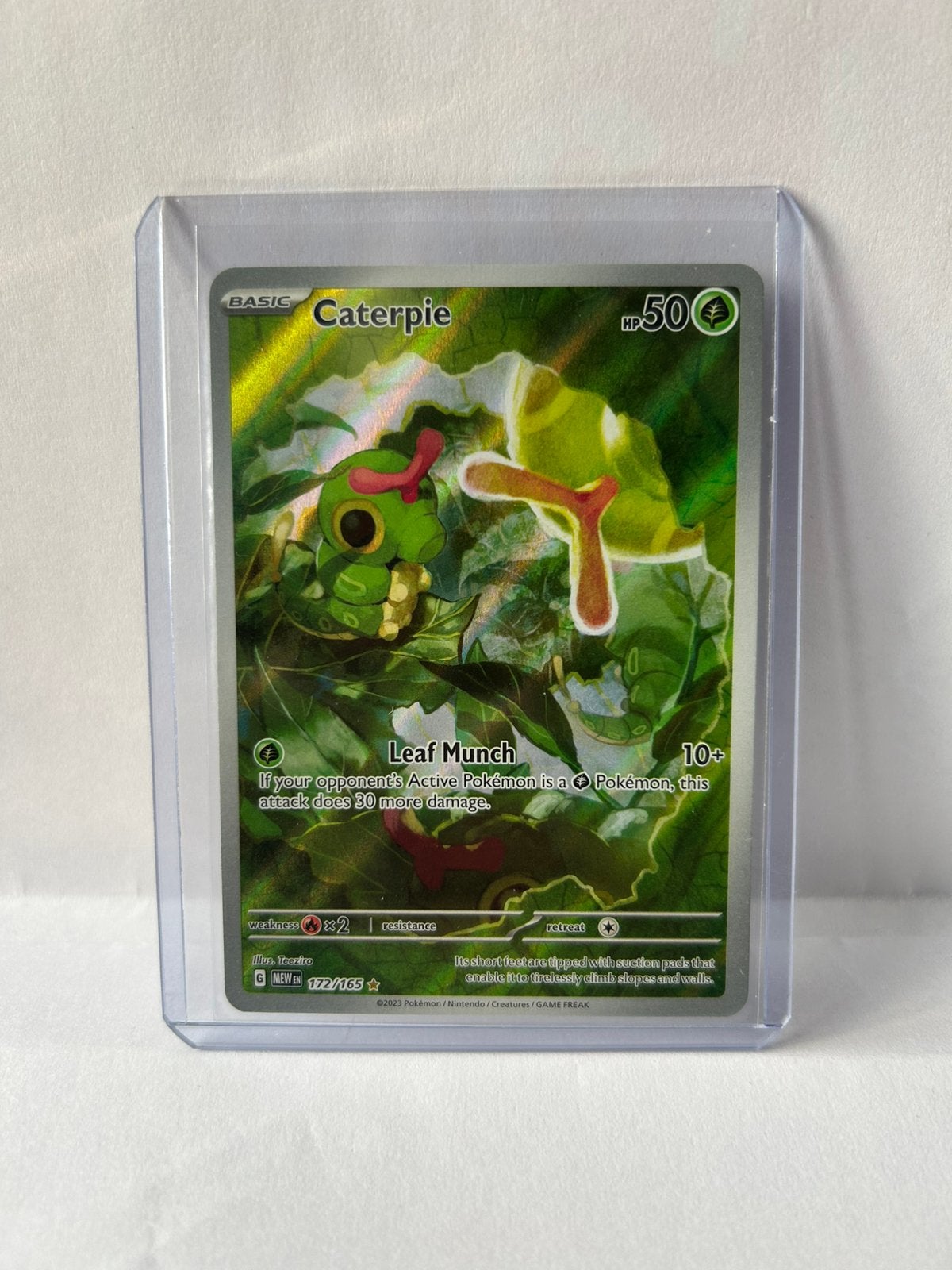 Caterpie 172 / 165 151 mew pokemon kaart, Ophalen of Verzenden, Zo goed als nieuw