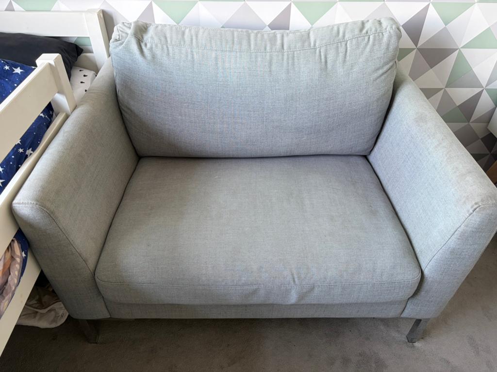 Loveseat grijs, Ophalen, Gebruikt, 75 tot 100 cm, 100 tot 125 cm