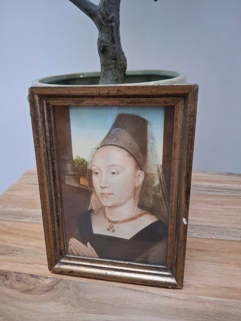 Antiek schilderijtje van een dame van Hans Memling, Ophalen of Verzenden