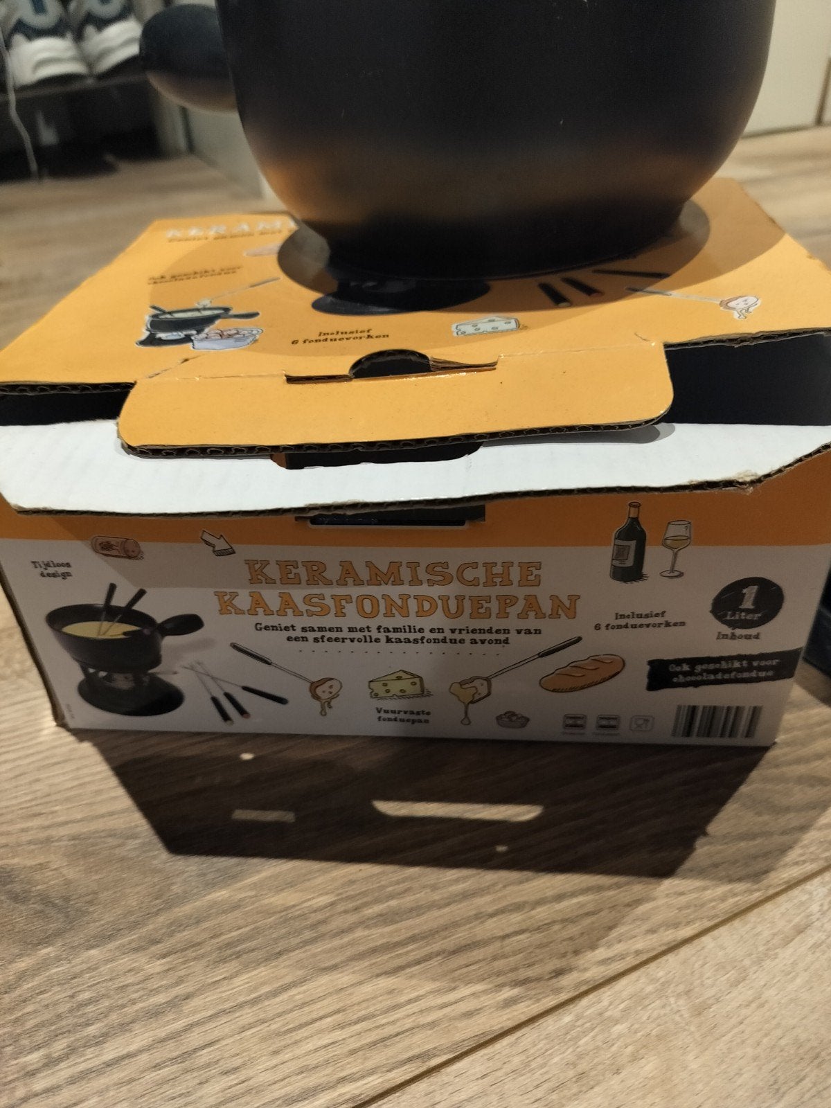 Keramische kaasfonduepan - Nieuw in doos, Witgoed en Apparatuur, Ophalen of Verzenden, Nieuw, Brander, Fonduepan