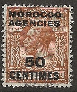 Marokko, Britse post, Postzegels en Munten, Ophalen of Verzenden, Marokko, Gestempeld