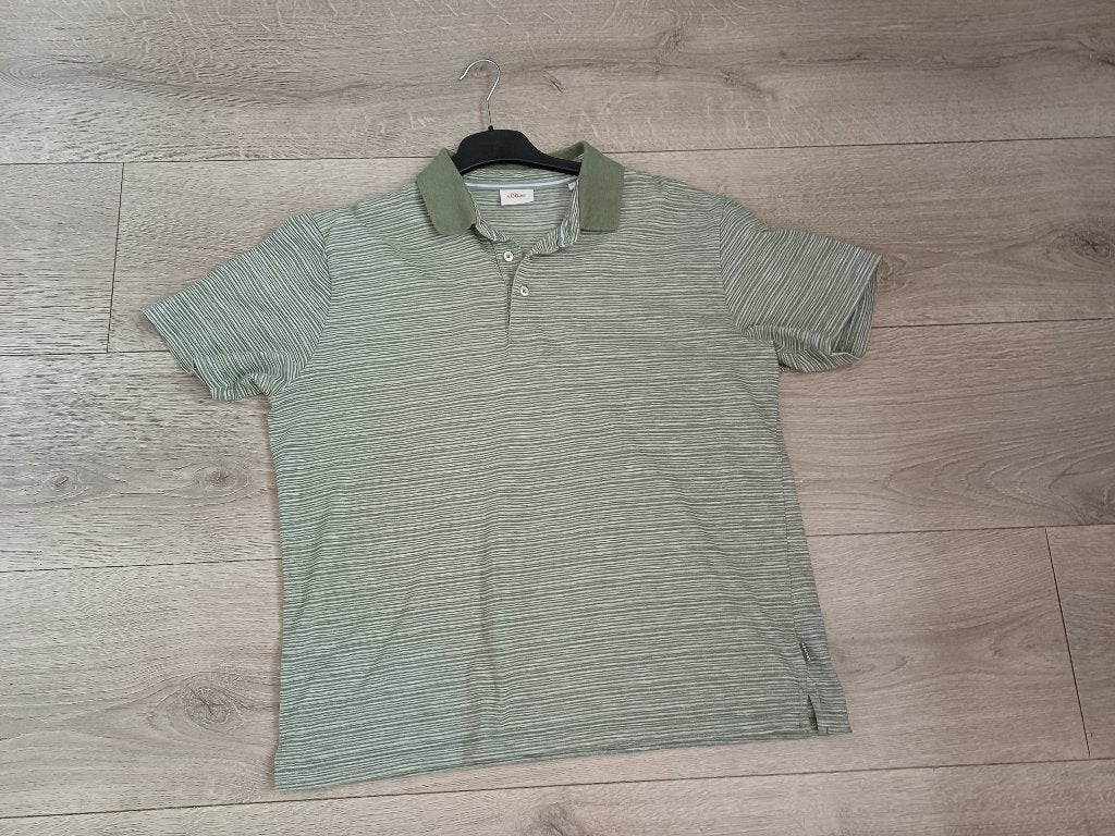 zgan.groen streep polo S.Oliver mt XL, Kleding | Heren, Polo's, S.Oliver, Maat 56/58 (XL), Ophalen of Verzenden, Zo goed als nieuw