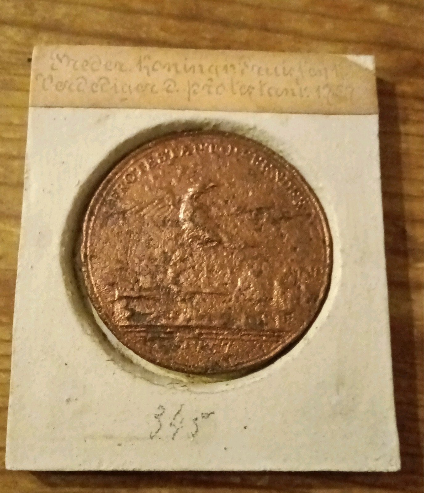 Zeldzame Britse Propagandapenning 1757  Frederik de Grote, Ophalen of Verzenden, Brons, Buitenland