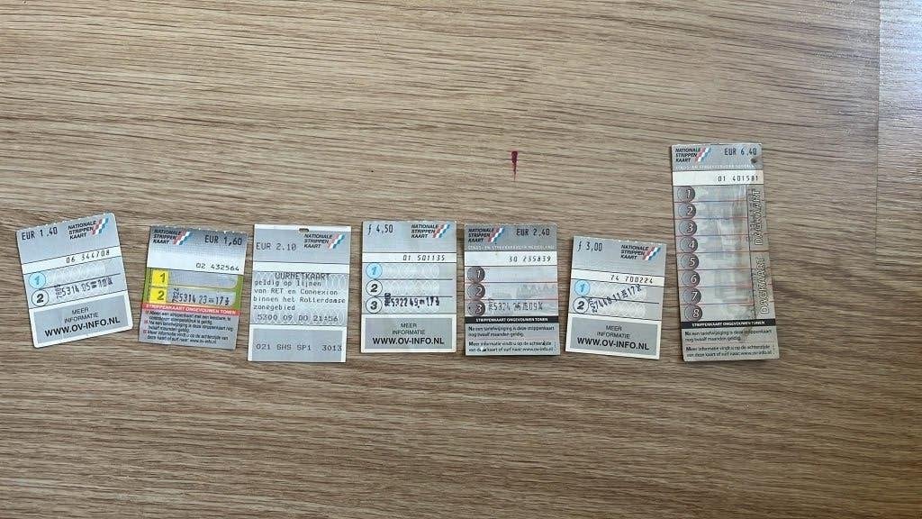 Nationale strippenkaart grijs 7x, Verzamelen, Spoorwegen en Tramwegen, Ophalen, Gebruikt, Bus of Metro, Overige typen