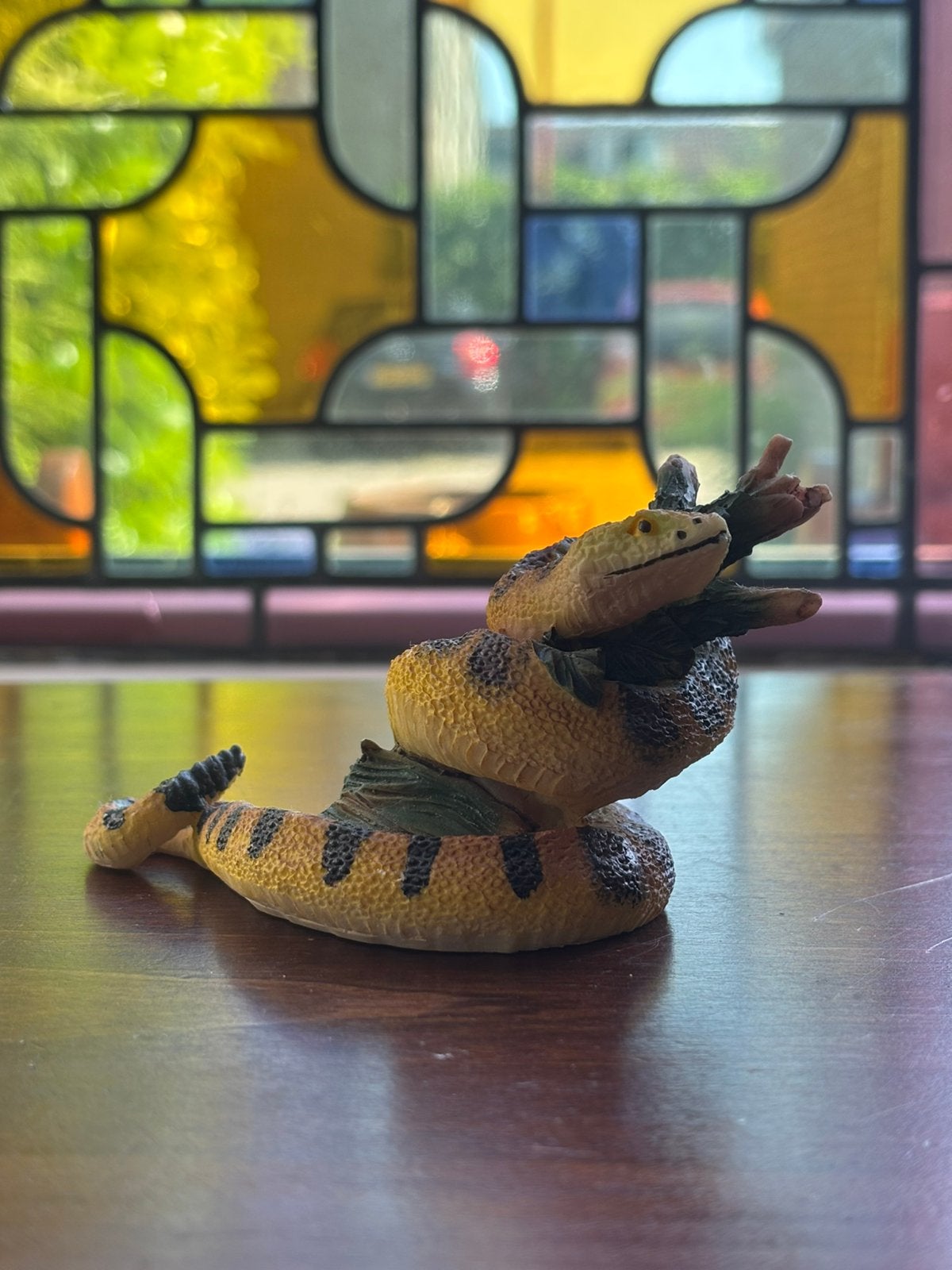 Polystone beeldje slang ratelslang, Ophalen of Verzenden, Zo goed als nieuw, Dier