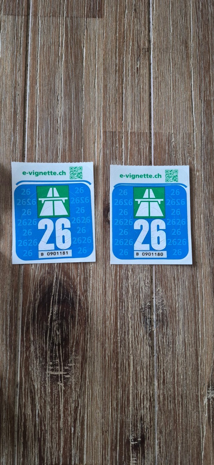 Vignet Zwitserland 2026, Eén persoon