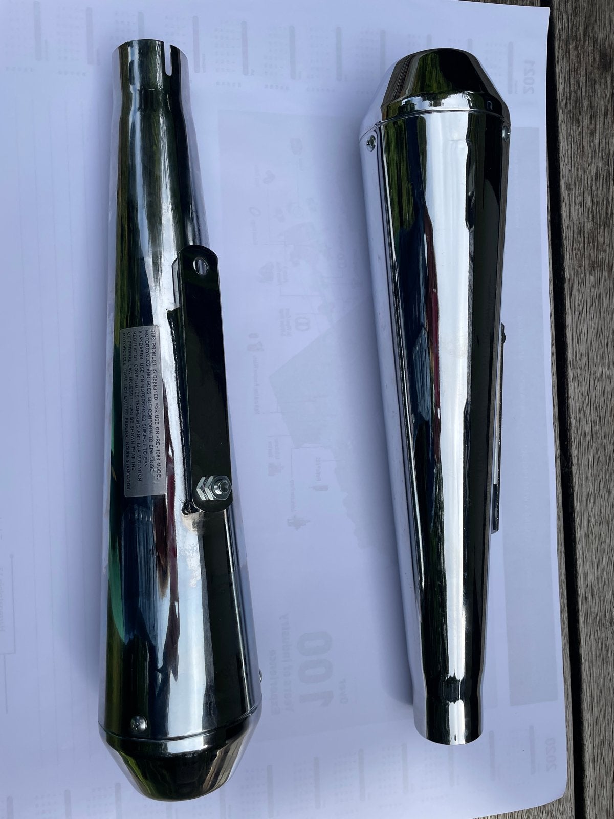 Nieuwe chromen uitlaten voor motorfiets, Motoren, Verzenden, Nieuw