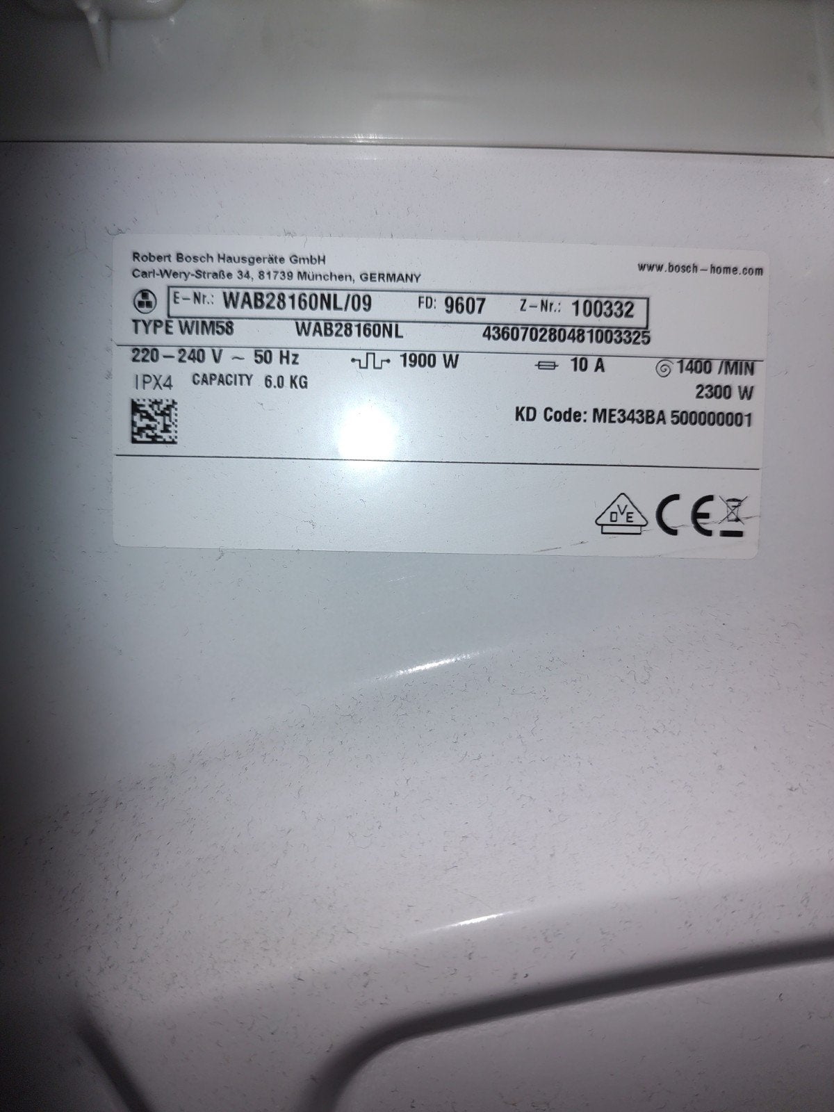 Foto 4 van Bosch Serie 2 WAB28160NL Wasmachine - 6 kg, 1400 toeren