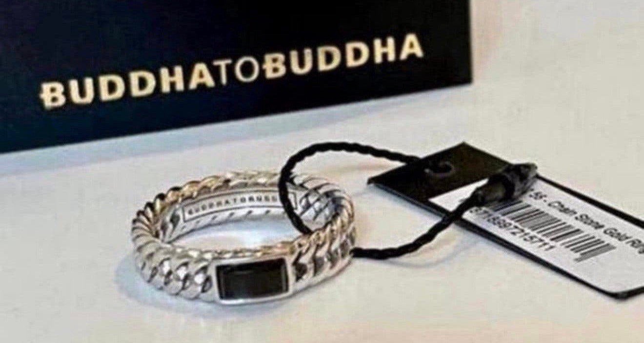 Buddha to Buddha ring in 14 karaat witgoud met Spinel steen!, Nieuw, Ophalen of Verzenden, 17 tot 18, Dame of Heer