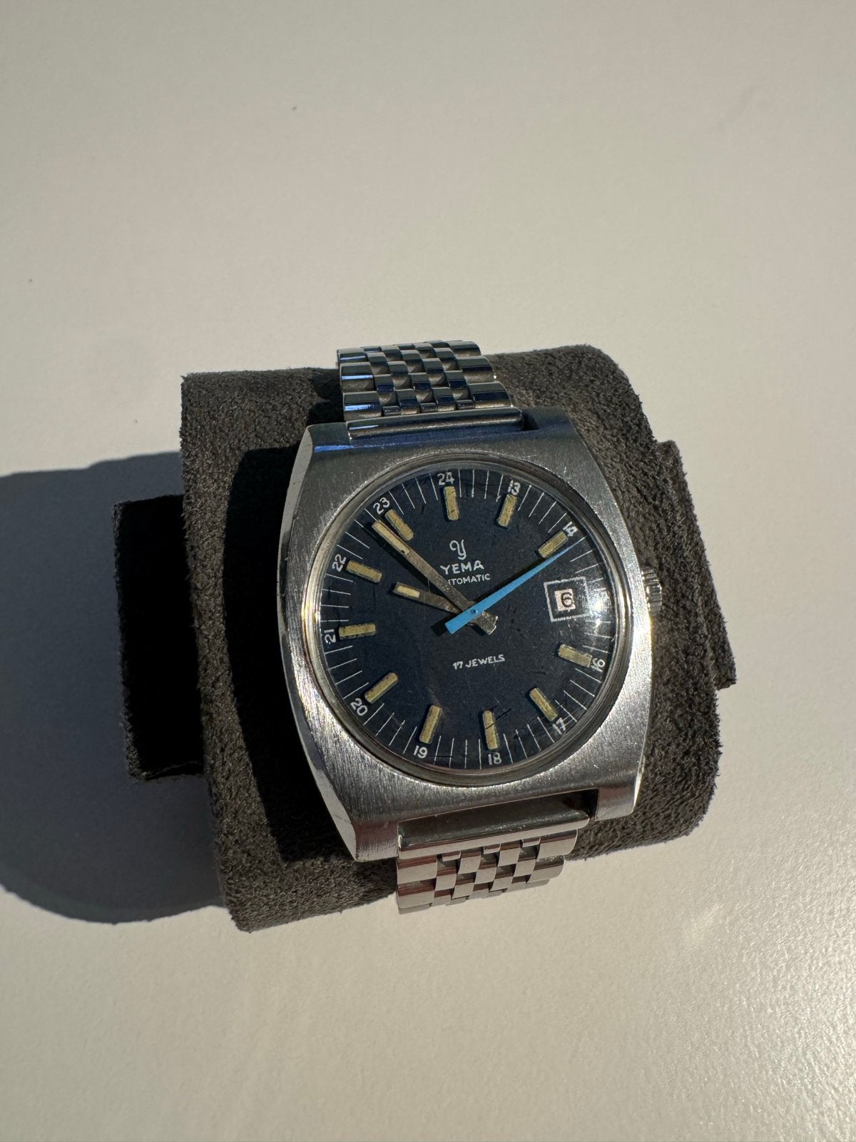 Vintage Yema Automatic 17 Jewels Polshorloge, Overige merken, Staal, Met bandje, Polshorloge