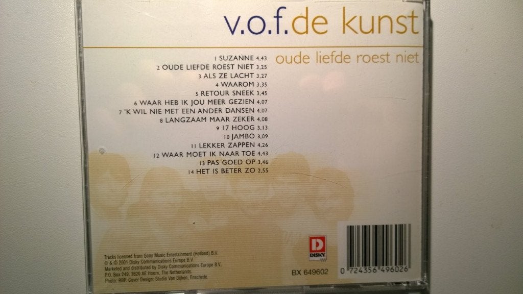 V.O.F. De Kunst - Oude Liefde Roest Niet, Ophalen of Verzenden, Zo goed als nieuw, Pop, Album