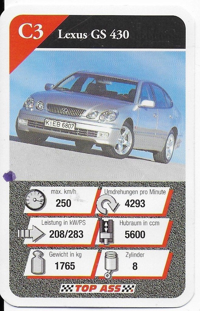 Kw63 autokaartje lexus gs 430 ( c3 ), Ophalen of Verzenden, Zo goed als nieuw, Auto's