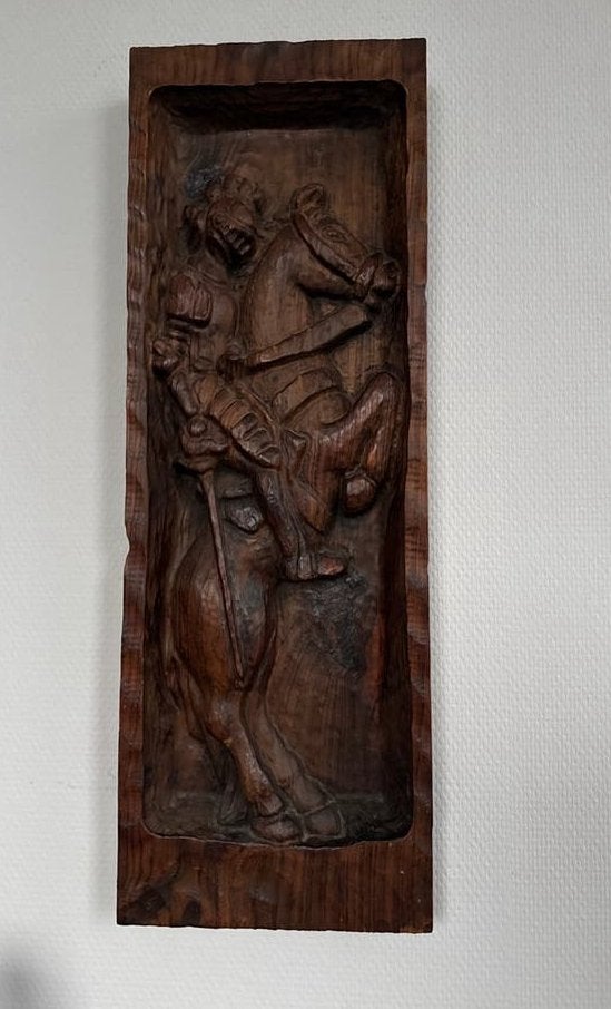Uniek houten houtsnijwerk: Ridder te paard, Antiek en Kunst, Kunst | Beelden en Houtsnijwerken, Houtsnijwerk, Ophalen of Verzenden