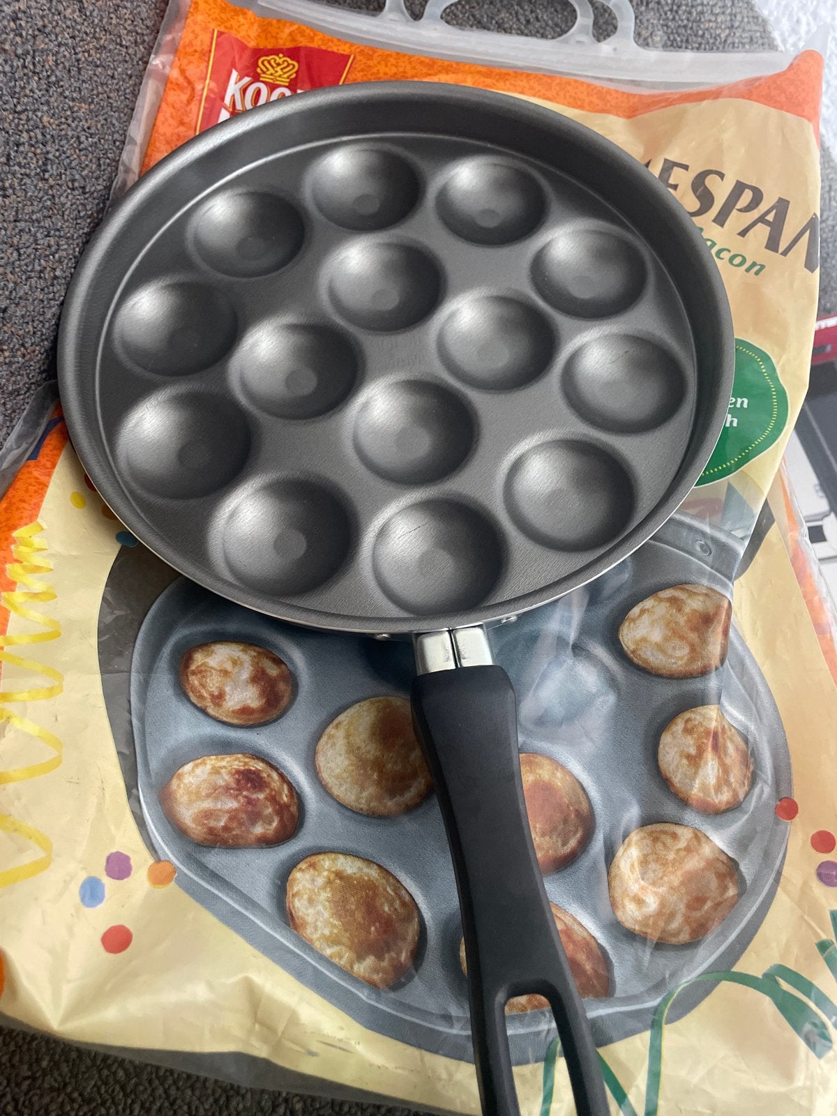 Koopmans poffertjespan met anti-aanbaklaag, Overige typen, Nieuw, Ophalen of Verzenden, Zwart