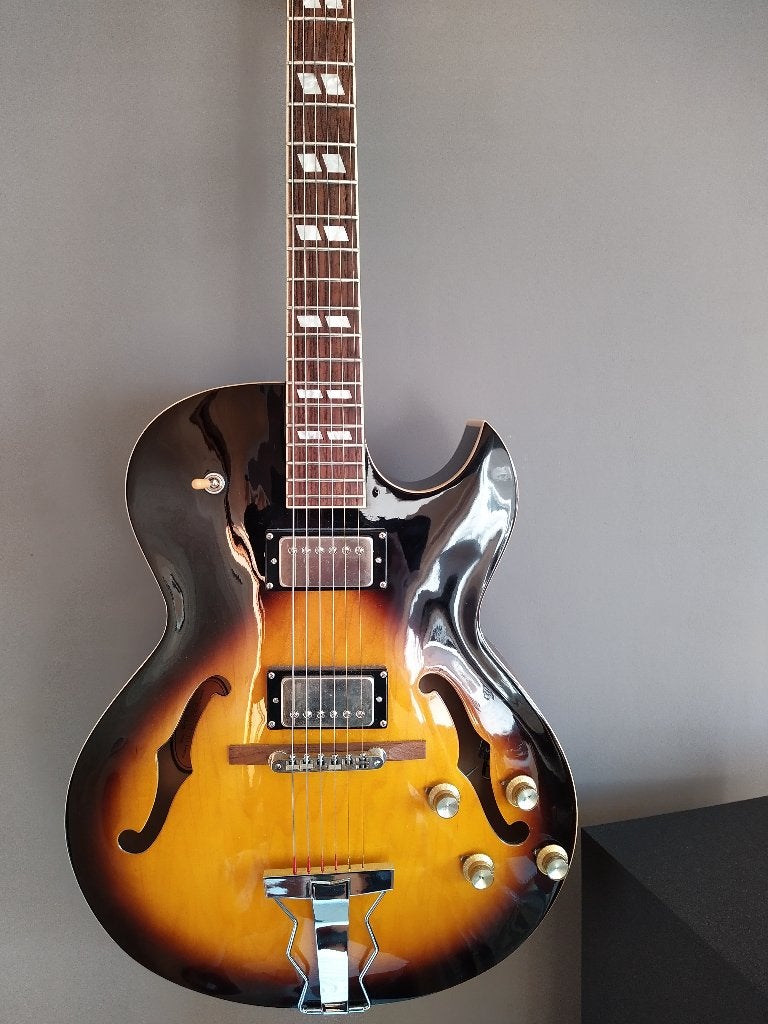 Epiphone ES175 Sunburst - upgraded!, Ophalen, Zo goed als nieuw, Hollow body, Epiphone