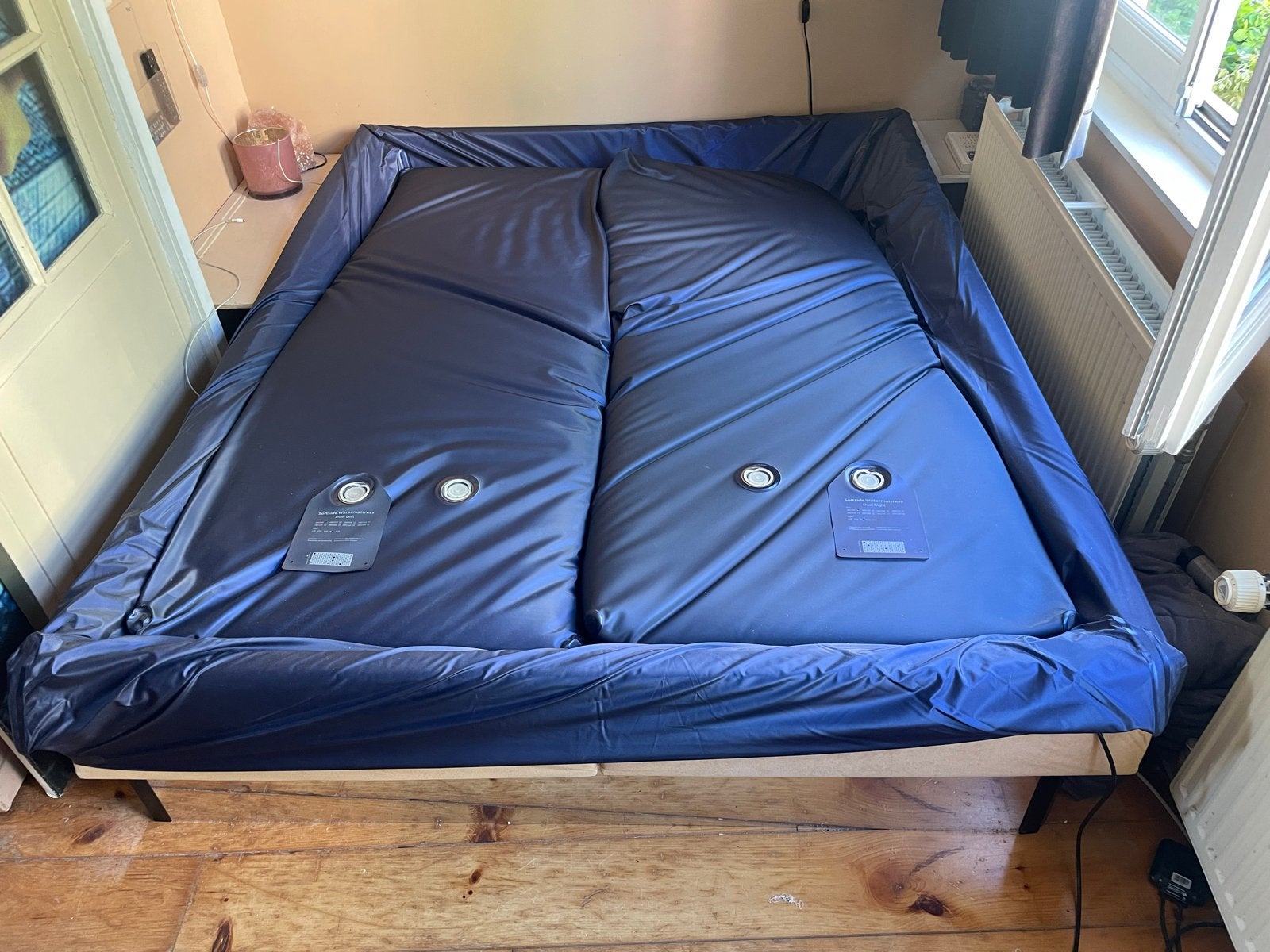 Waterbed 160x200 cm met 2 compartimenten en ombouw, Huis en Inrichting, Slaapkamer | Waterbedden, Ophalen, Tweepersoons, 200 cm