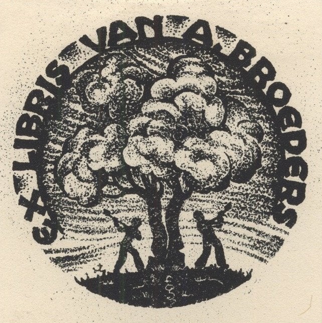0612 Ex Libris Nederland : Harry Corvers, 1945, Verzenden, Ex libris