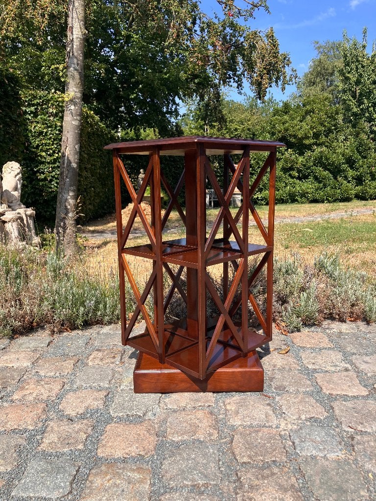 Revolving mahogany bookcase !!, Ophalen, Met plank(en), 50 tot 100 cm, Zo goed als nieuw