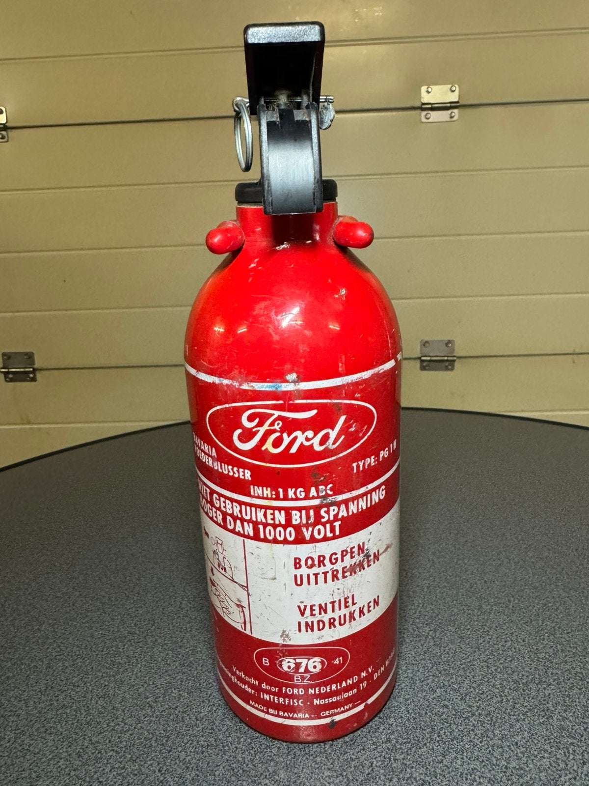 Vintage Bavaria Ford Poederblusser 1KG, Huis en Inrichting, Bavaria, Brandblusser, Ford nederland bv, Ophalen of Verzenden