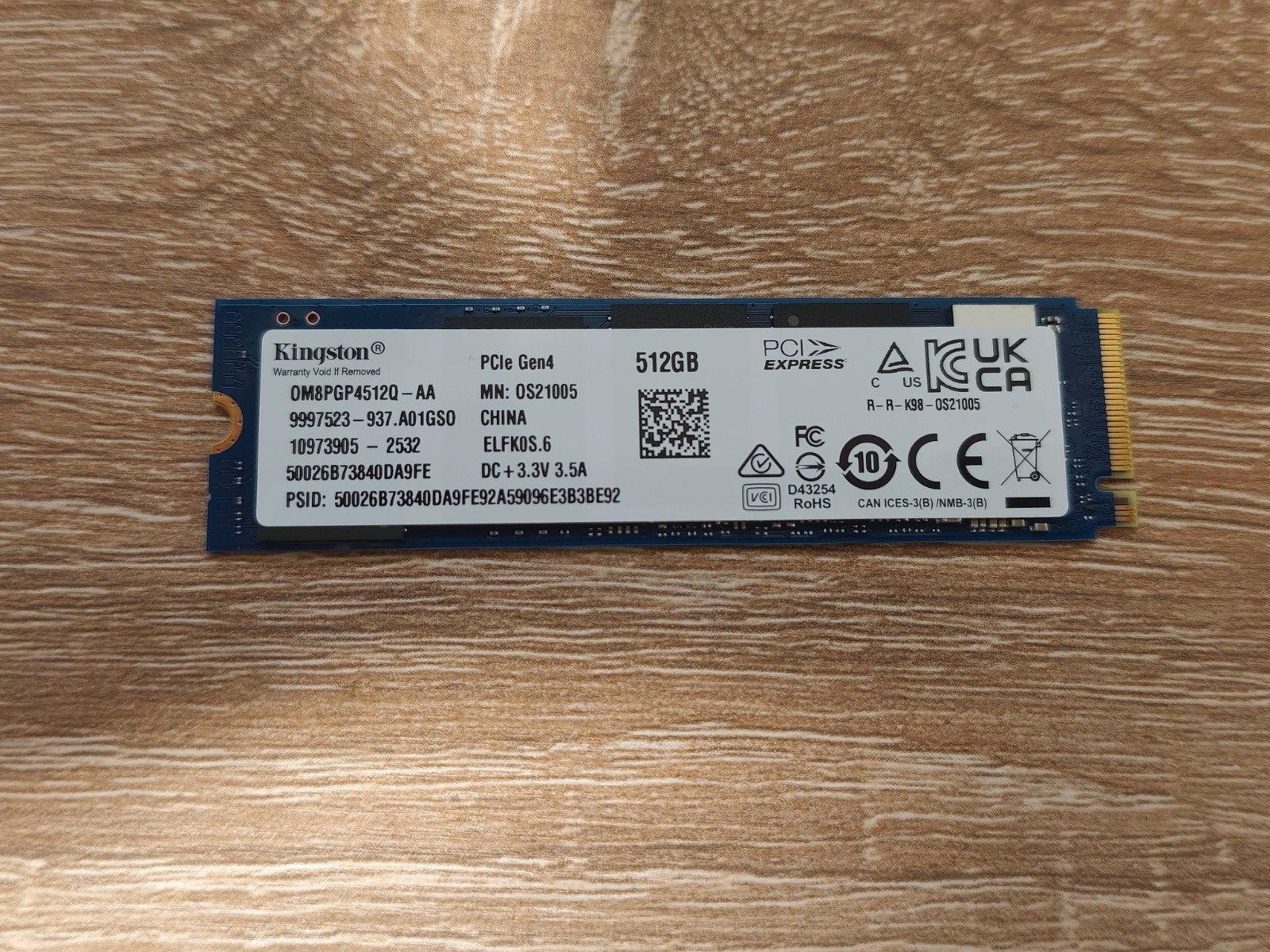 Kingston OM8PGP4512Q-AA 500GB PCIe Gen4 NVMe SSD✅ NIEUW!, Computers en Software, Harde schijven, Intern, Kingston, 512GB, SSD