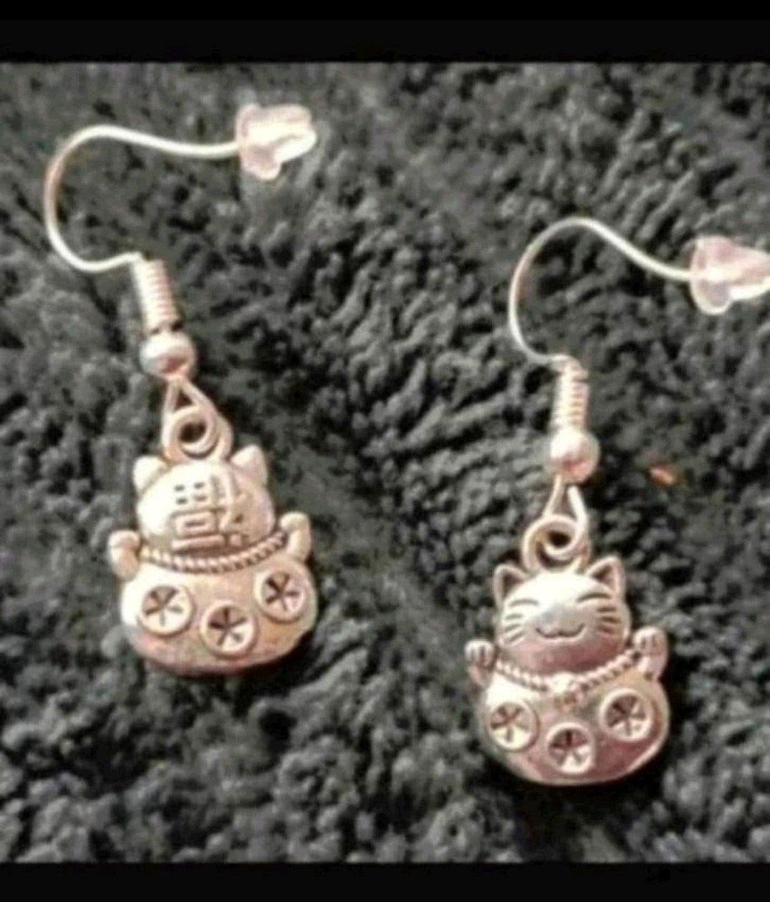 zilveren oorbellen kat, Hangers, Verzenden, Nieuw, Zilver