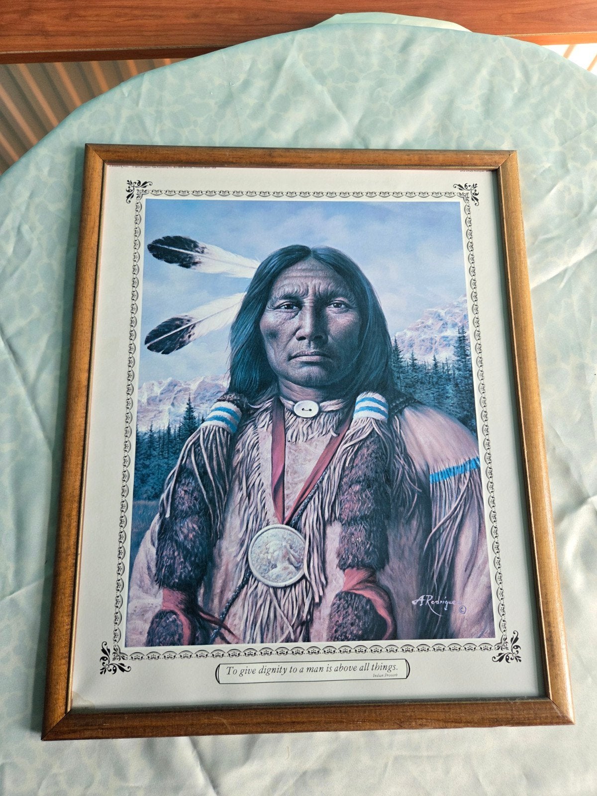 Ingelijste print van Alfredo Rodriguez - Indiaan, Antiek en Kunst, Ophalen of Verzenden