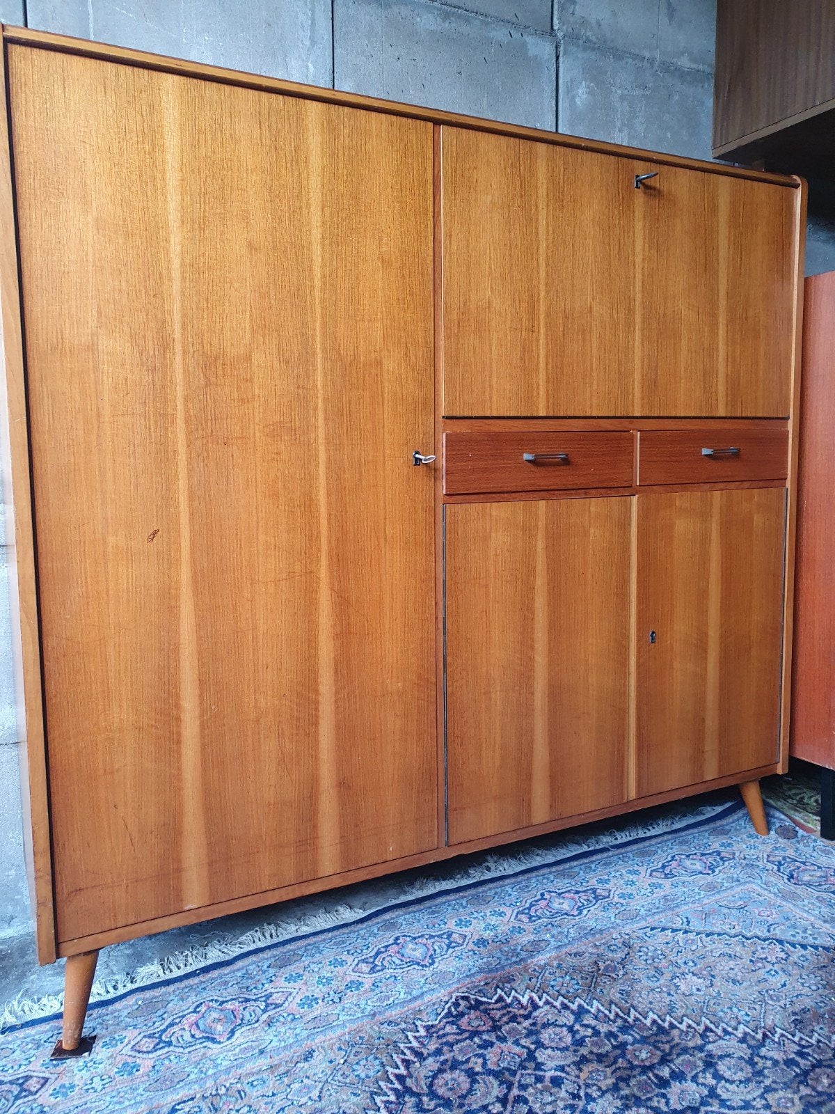 vintage Wandkast., Huis en Inrichting, Kasten | Wandmeubels, Ophalen, Gebruikt, 100 tot 150 cm, Minder dan 150 cm