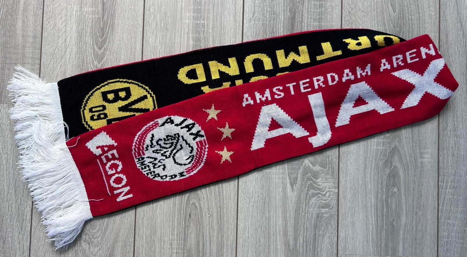 Sjaal Ajax - Borussia Dortmund CL 2012, Ophalen of Verzenden, Zo goed als nieuw, Ajax, Vaantje of Sjaal
