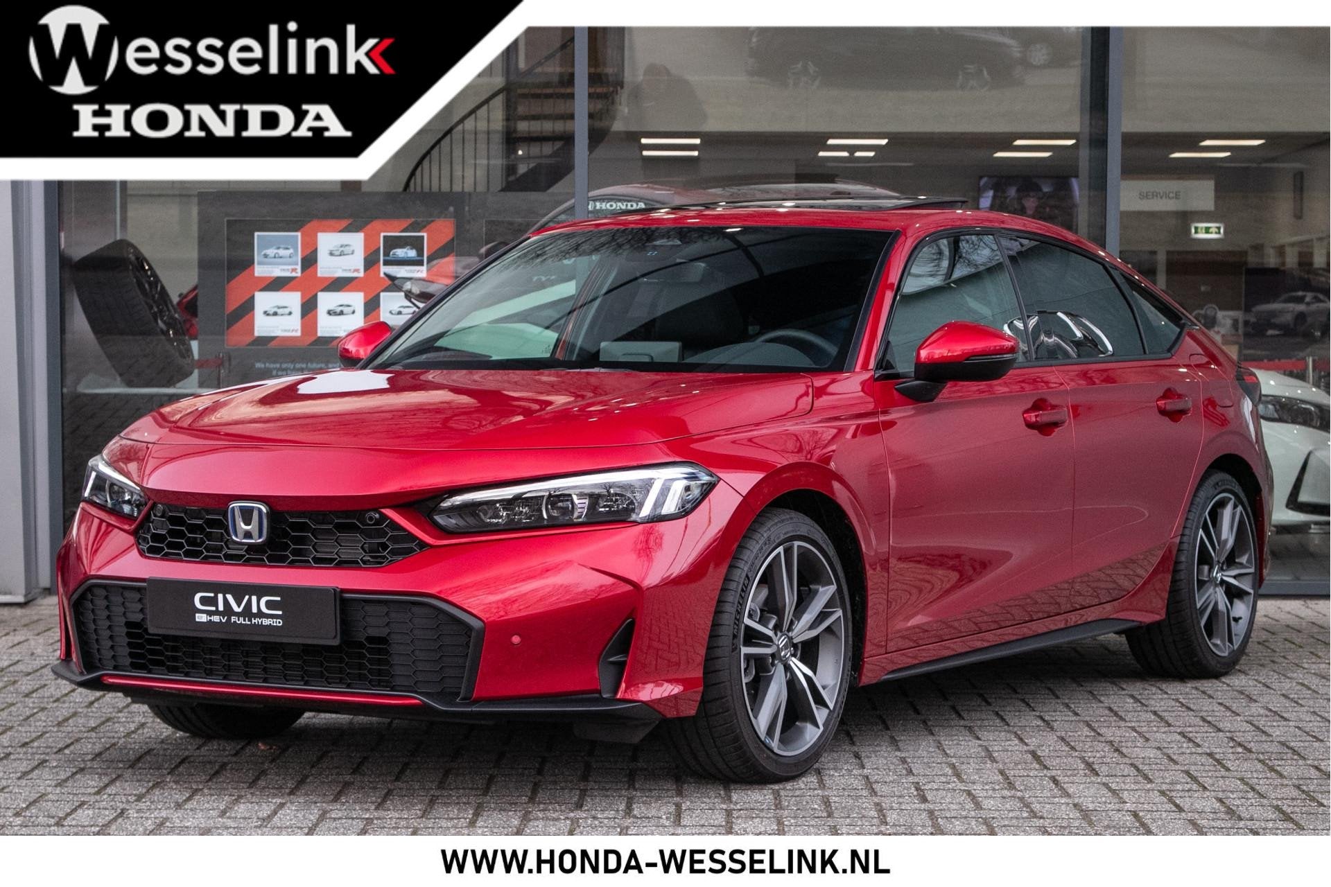 Honda Civic 2.0 e:HEV Advance - Cons. prijs rijklaar | Schui, Auto's, Honda, 1502 kg, Automatische klimaatregeling, Leder, Bedrijf