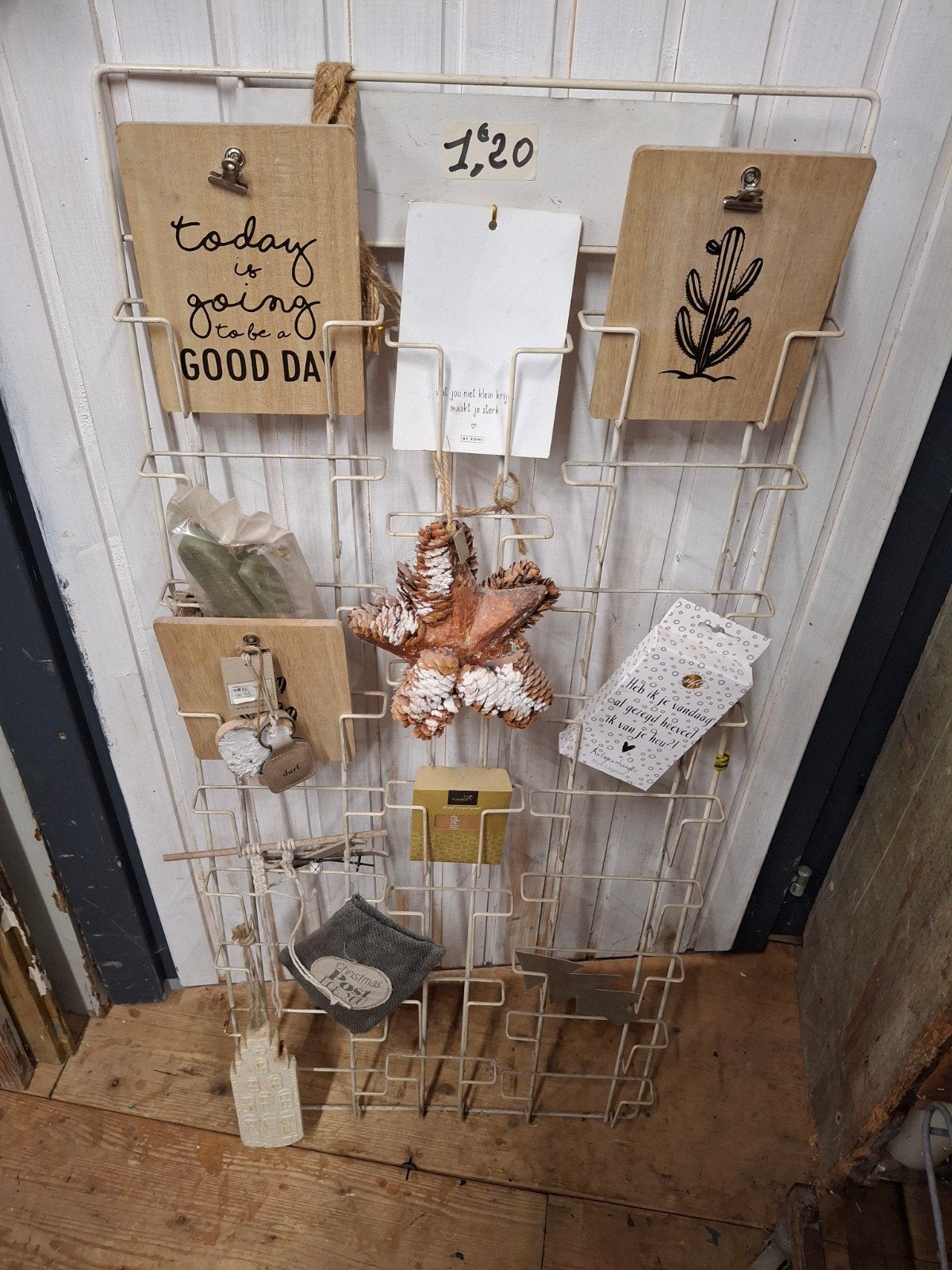 Oud winkelrek kaartenrek reclamerek industrieel brocante, Ophalen of Verzenden