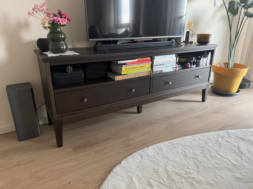 Brown TV Stand 162x40 / Bruin Tv-meubel 162x40, Ophalen, 100 tot 150 cm, Zo goed als nieuw, Minder dan 100 cm
