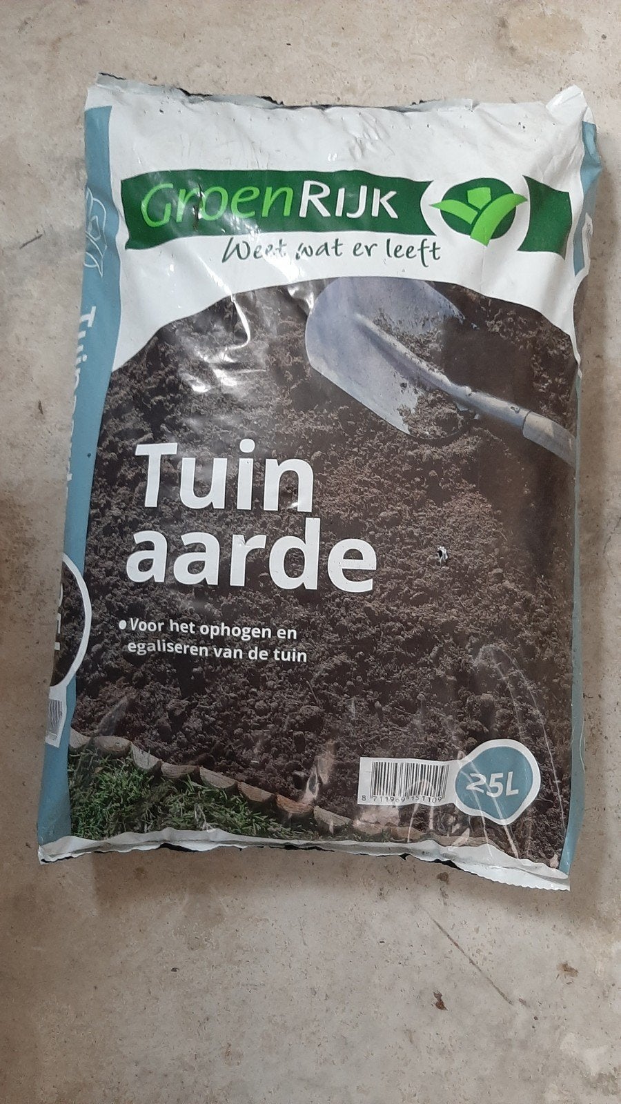 GroenRijk Tuinaarde 25L, Tuin en Terras, Aarde en Mest, Ophalen, Tuinaarde