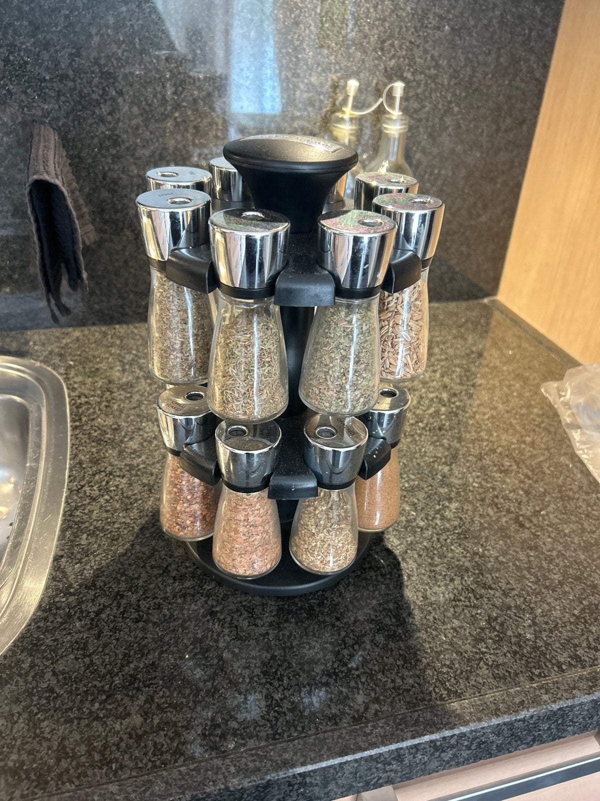Kruidenrek met 16 potjes, Huis en Inrichting, Ophalen, Zwart, Glas, Overige typen