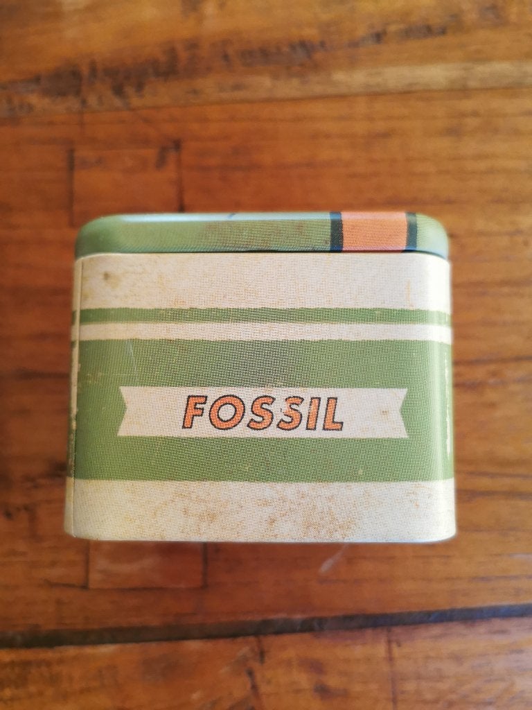 Fossil groen blikje., Ophalen of Verzenden, Zo goed als nieuw, Overige, Overige merken