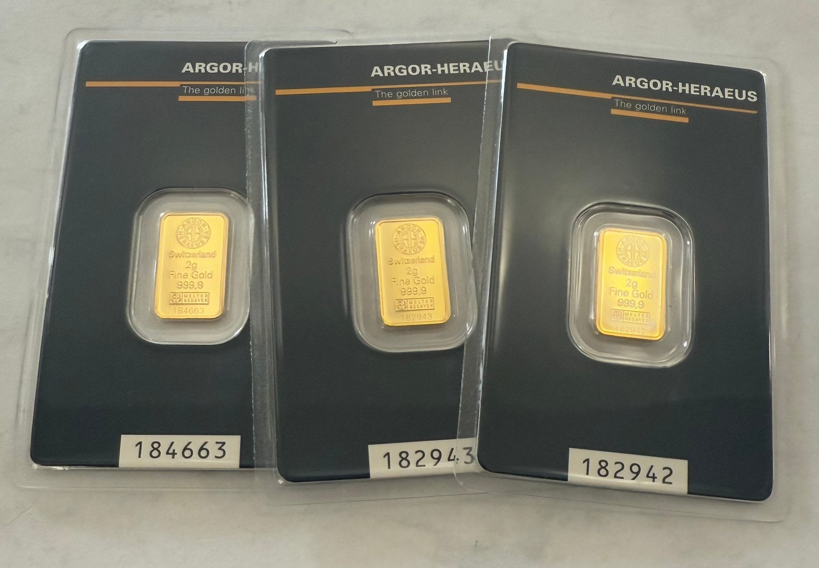 2 gram Goud Argor Hereaus / Kinebar / Hologram / 999,9 goud, Ophalen of Verzenden, Goud