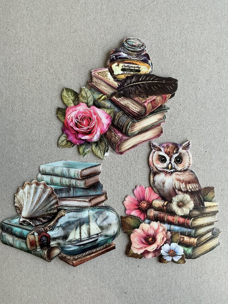 Setje 3 geknipte en geplakte 3 D plaatjes (B4), Hobby en Vrije tijd, Kaarten | Zelf maken, Ophalen of Verzenden, Nieuw, Overige thema's