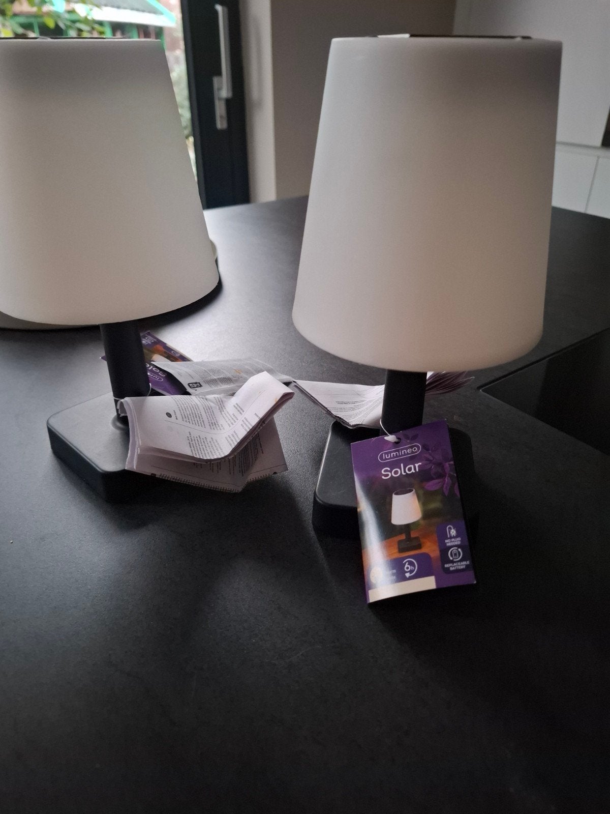 Nieuwe Solar Tafellampen - Set van 2, Wit, Ophalen of Verzenden, Nieuw, Draadloos