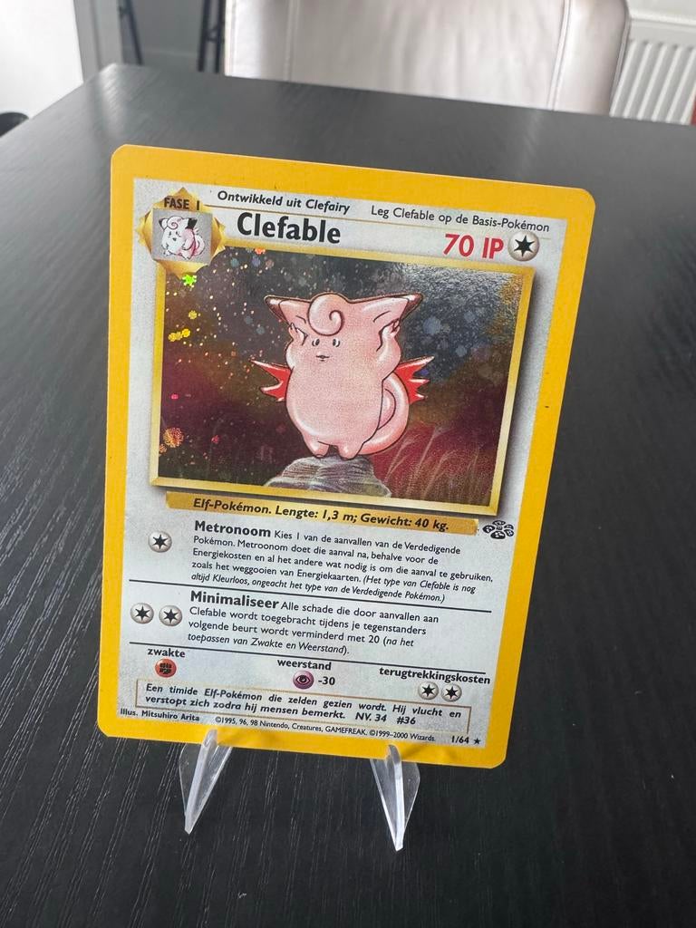 Pokémon Kaart: Clefable (Foil) & Machamp (Japans), Ophalen of Verzenden, Zo goed als nieuw, Meerdere kaarten, Foil