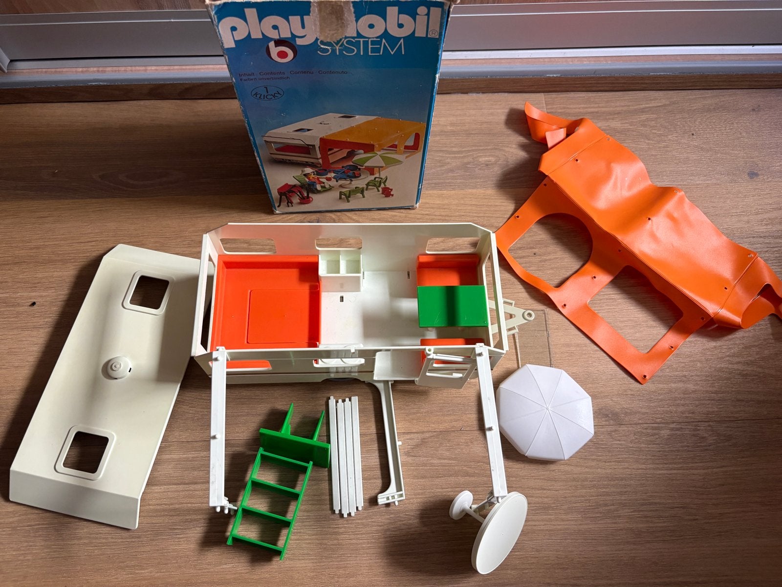Vintage Playmobil 3249 Caravan met Accessoires en Doos, Kinderen en Baby's, Gebruikt, Complete set, Voertuig, Ophalen of Verzenden
