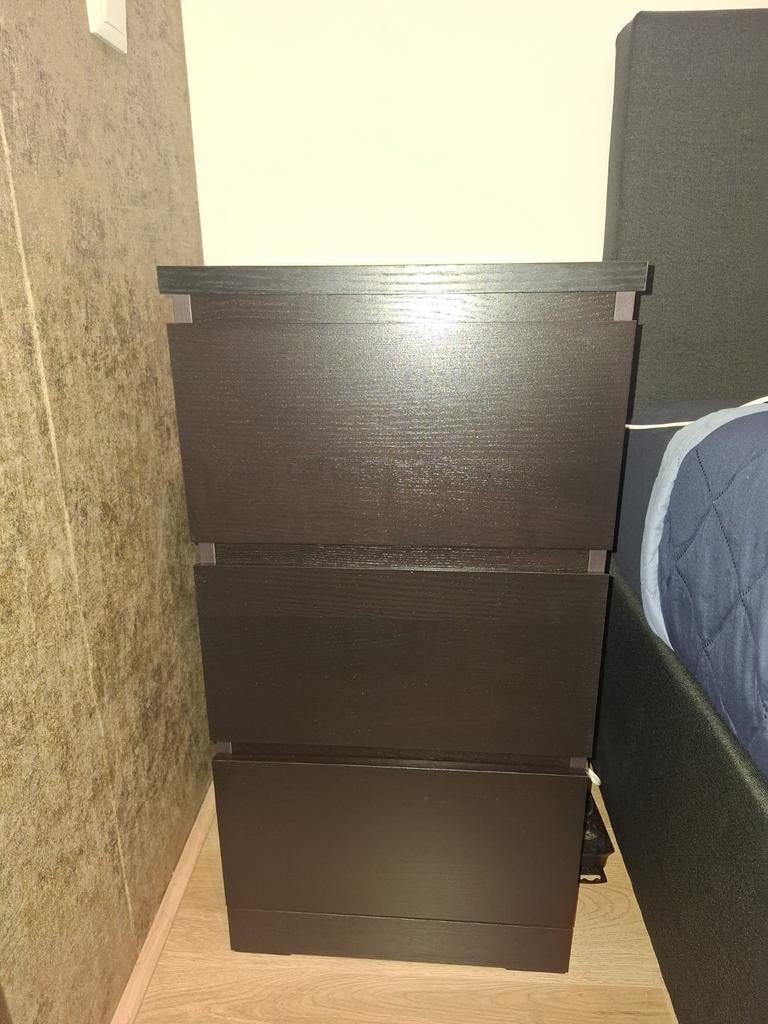 Ladekast zwart Malm, Huis en Inrichting, Kasten | Ladekasten, Ophalen, 50 tot 100 cm, Zo goed als nieuw, Minder dan 100 cm