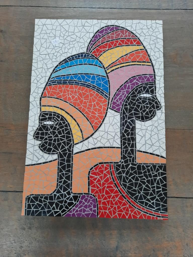 Mozaïek, kleurrijk Afrika met mozaïek steentjes gemaakt., Ophalen of Verzenden, Nieuw, Knutselwerk