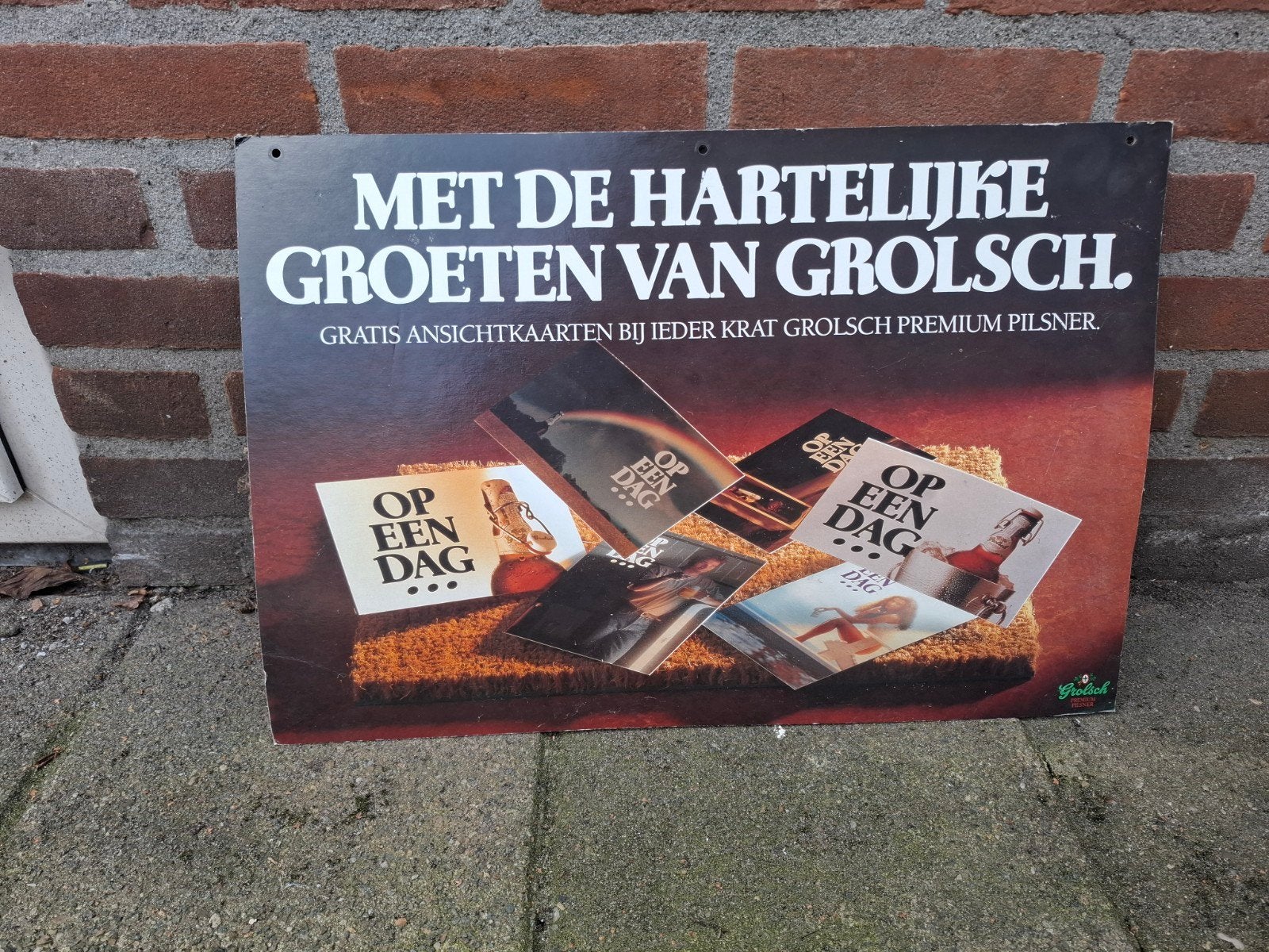 Grolsch hang bordje, Ophalen, Reclamebord, Plaat of Schild, Grolsch